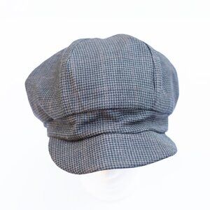Upcycled from Menswear Wool and Silk Plaid Newsboy Paperboy Cabbie Hat for Women